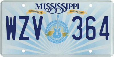 MS license plate WZV364