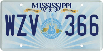 MS license plate WZV366