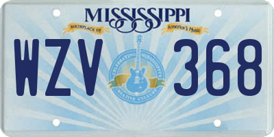 MS license plate WZV368