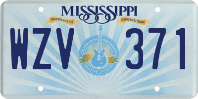 MS license plate WZV371