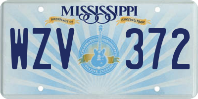 MS license plate WZV372