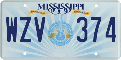 MS license plate WZV374