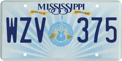 MS license plate WZV375