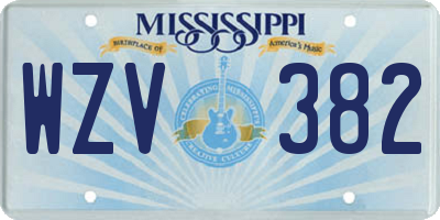 MS license plate WZV382