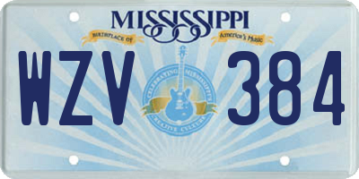 MS license plate WZV384