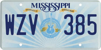 MS license plate WZV385