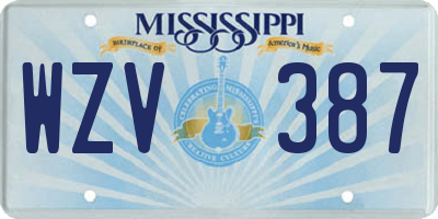 MS license plate WZV387