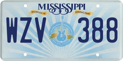 MS license plate WZV388