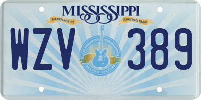MS license plate WZV389