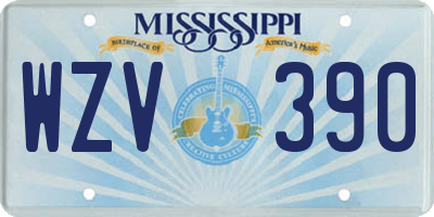 MS license plate WZV390