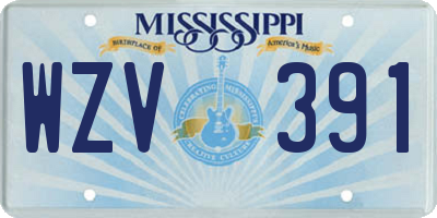 MS license plate WZV391