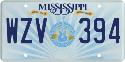 MS license plate WZV394