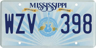 MS license plate WZV398