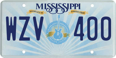 MS license plate WZV400