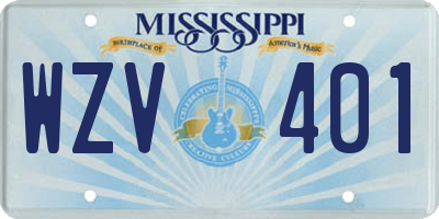 MS license plate WZV401