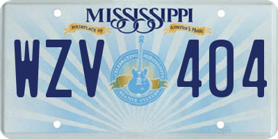MS license plate WZV404