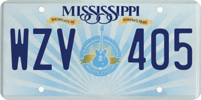 MS license plate WZV405