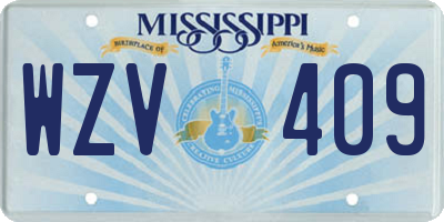 MS license plate WZV409