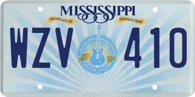 MS license plate WZV410