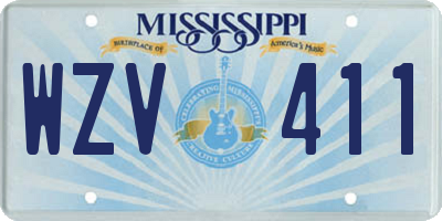 MS license plate WZV411