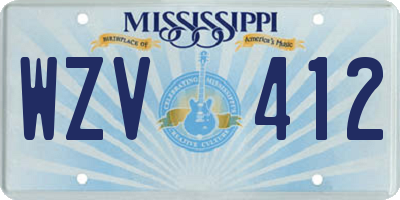 MS license plate WZV412