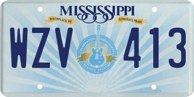 MS license plate WZV413