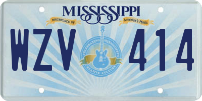 MS license plate WZV414