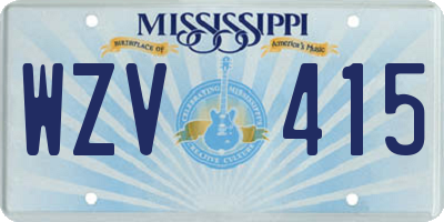 MS license plate WZV415