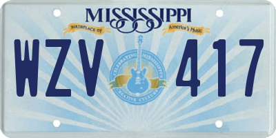MS license plate WZV417