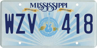 MS license plate WZV418