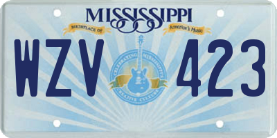 MS license plate WZV423