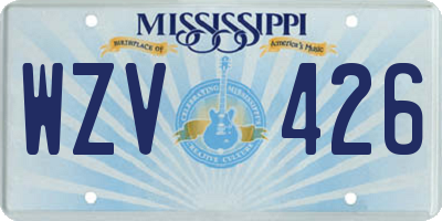 MS license plate WZV426