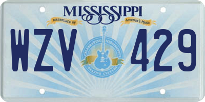MS license plate WZV429