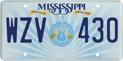 MS license plate WZV430