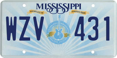 MS license plate WZV431