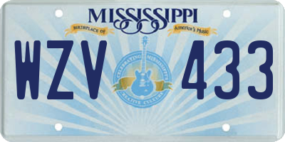 MS license plate WZV433