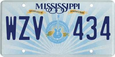 MS license plate WZV434