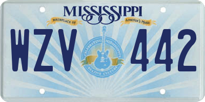 MS license plate WZV442
