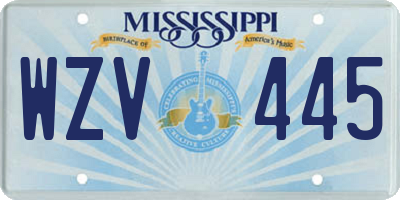MS license plate WZV445