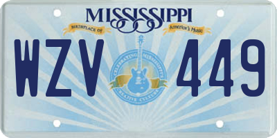MS license plate WZV449