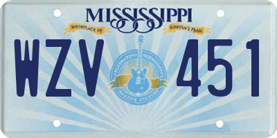 MS license plate WZV451