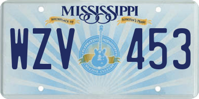 MS license plate WZV453