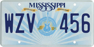 MS license plate WZV456