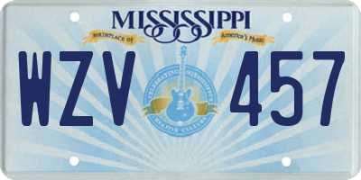 MS license plate WZV457