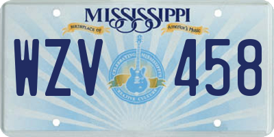 MS license plate WZV458