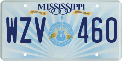 MS license plate WZV460
