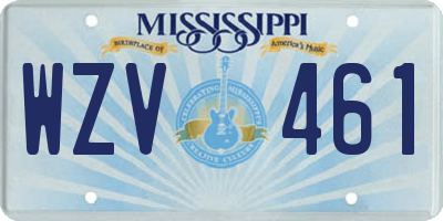MS license plate WZV461