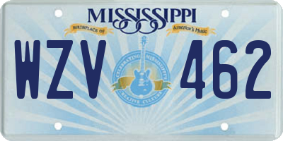 MS license plate WZV462