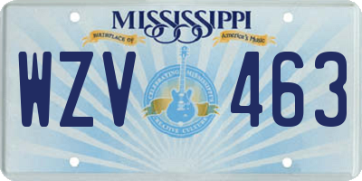 MS license plate WZV463