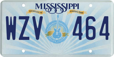 MS license plate WZV464